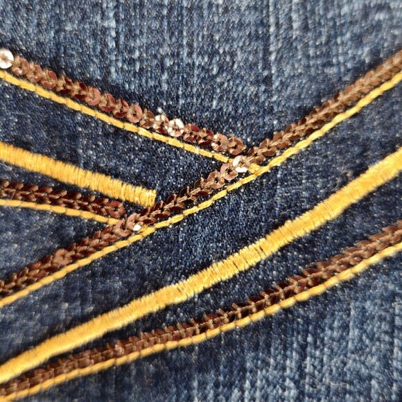 Ariat Trouser Mid Rise Lexie Wide Leg Jeans Size 30 Short Rascal Blue Dark Wash - Picture 7 of 9